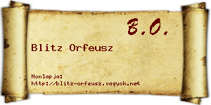 Blitz Orfeusz névjegykártya